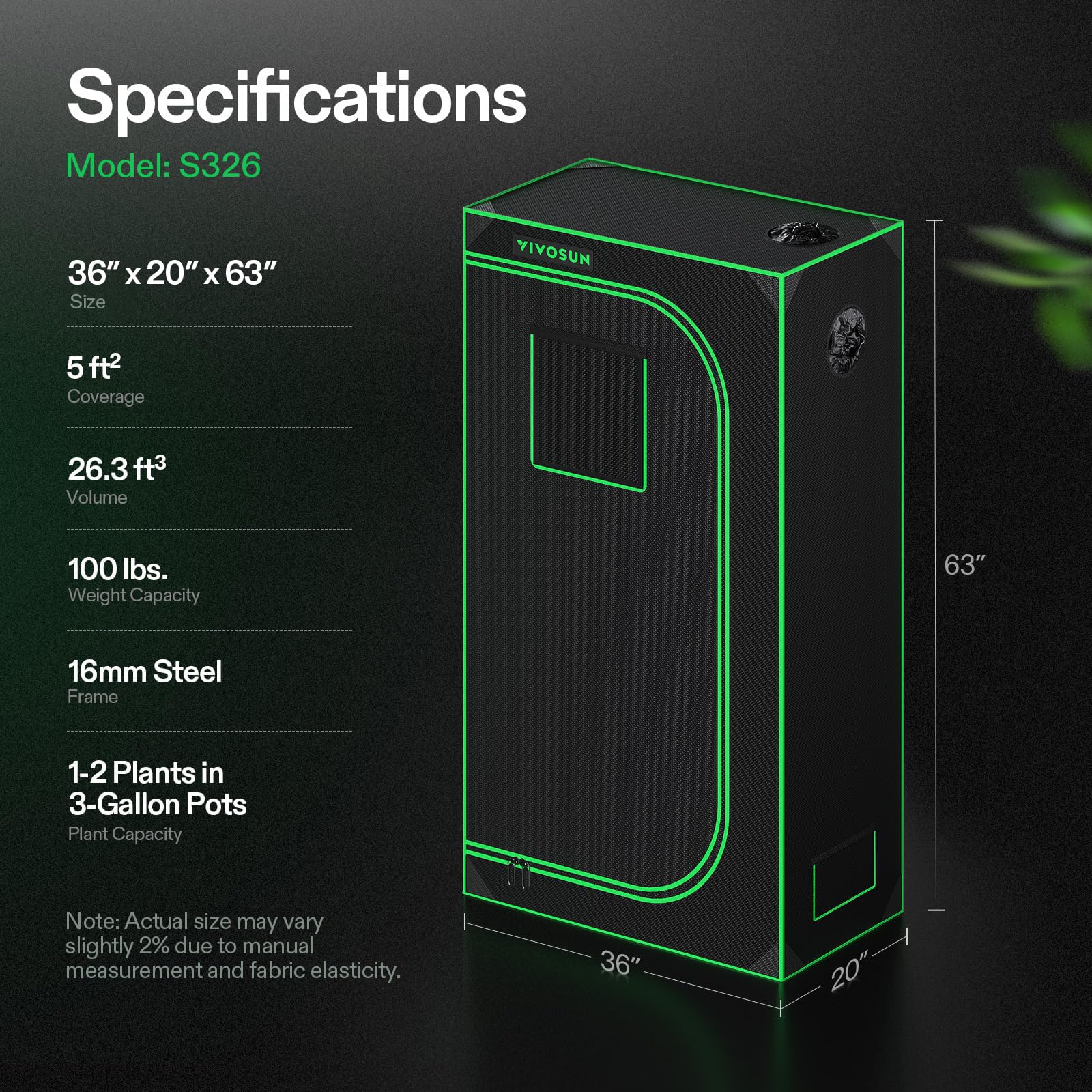 VIVOSUN lifestyle setup in small room illustrating compact, odor-contained grow space