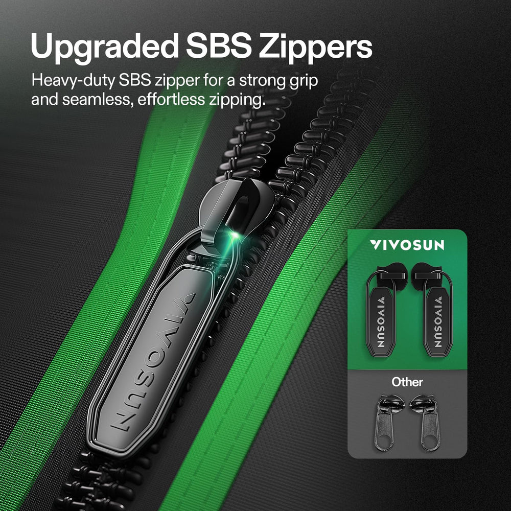 VIVOSUN zipper with black inner lining preventing light leaks for stable photoperiods