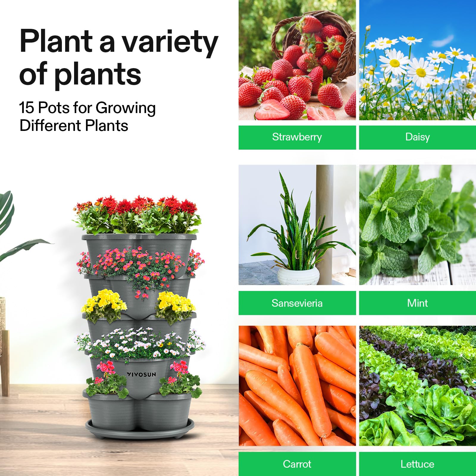 VIVOSUN planter beside chair for scale showing compact footprint advantage