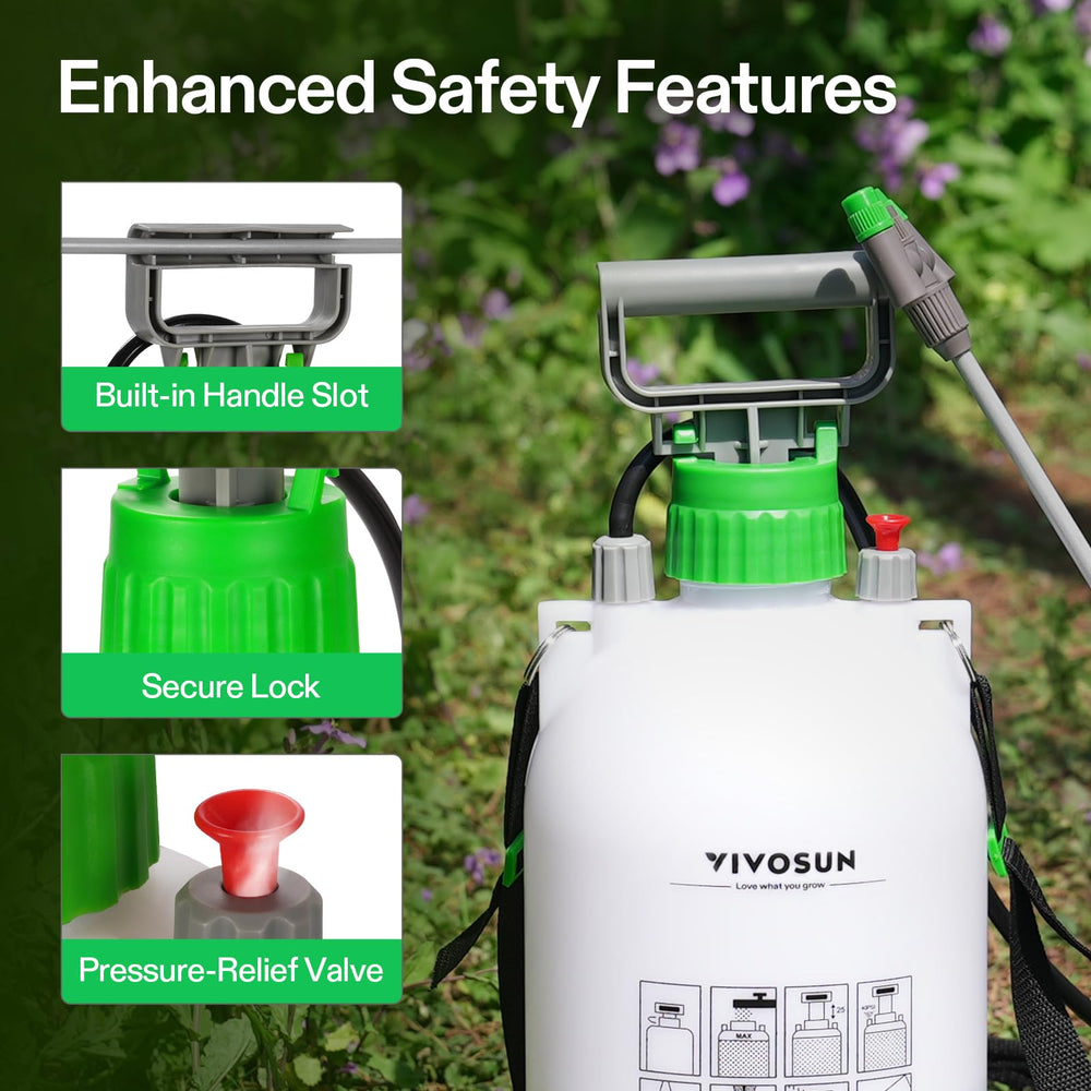 VIVOSUN padded shoulder strap and comfort-grip handle for reduced fatigue