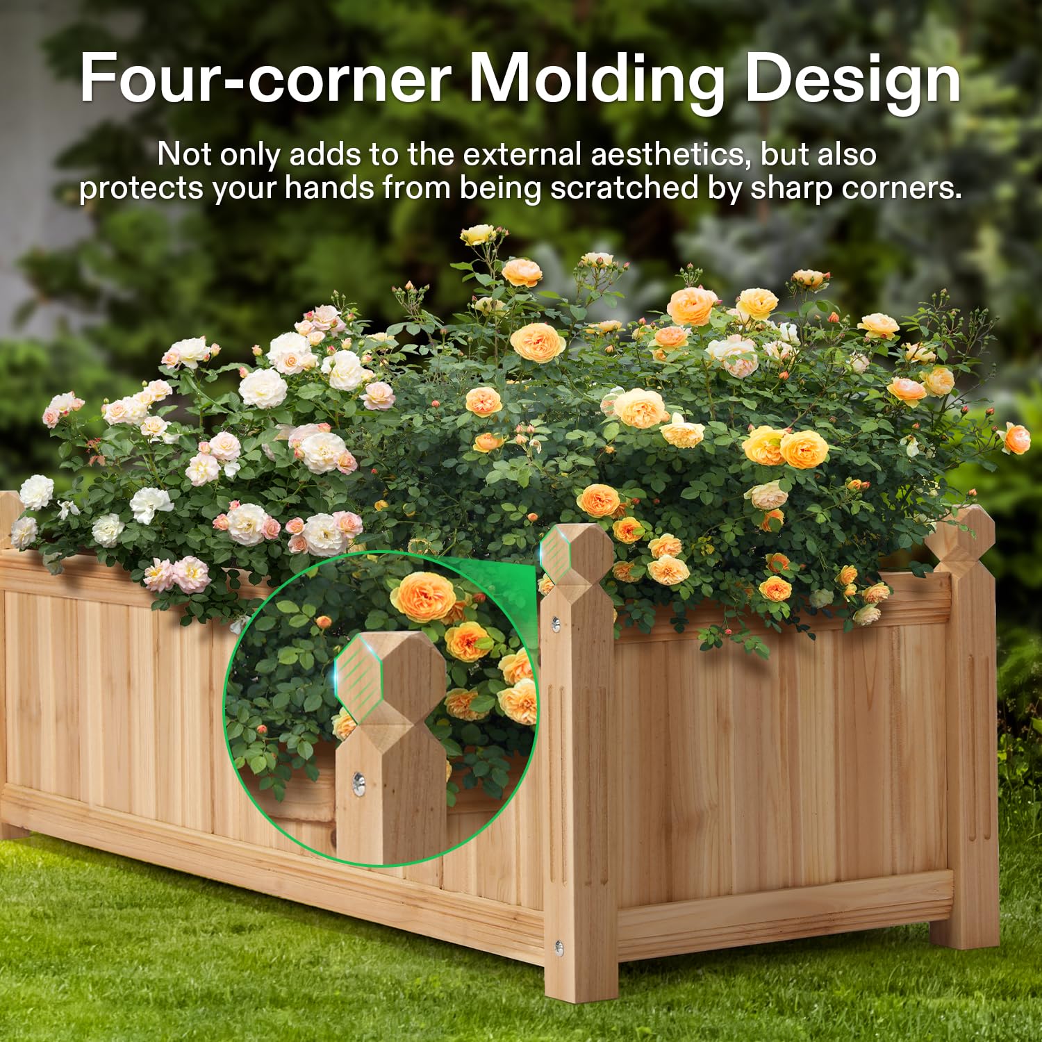 VIVOSUN planter beside garden tools showing scale and portability benefits