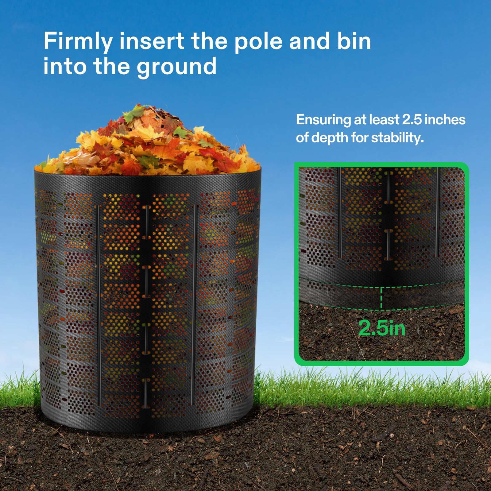 VIVOSUN next to rake and wheelbarrow demonstrating scale and large capacity benefit