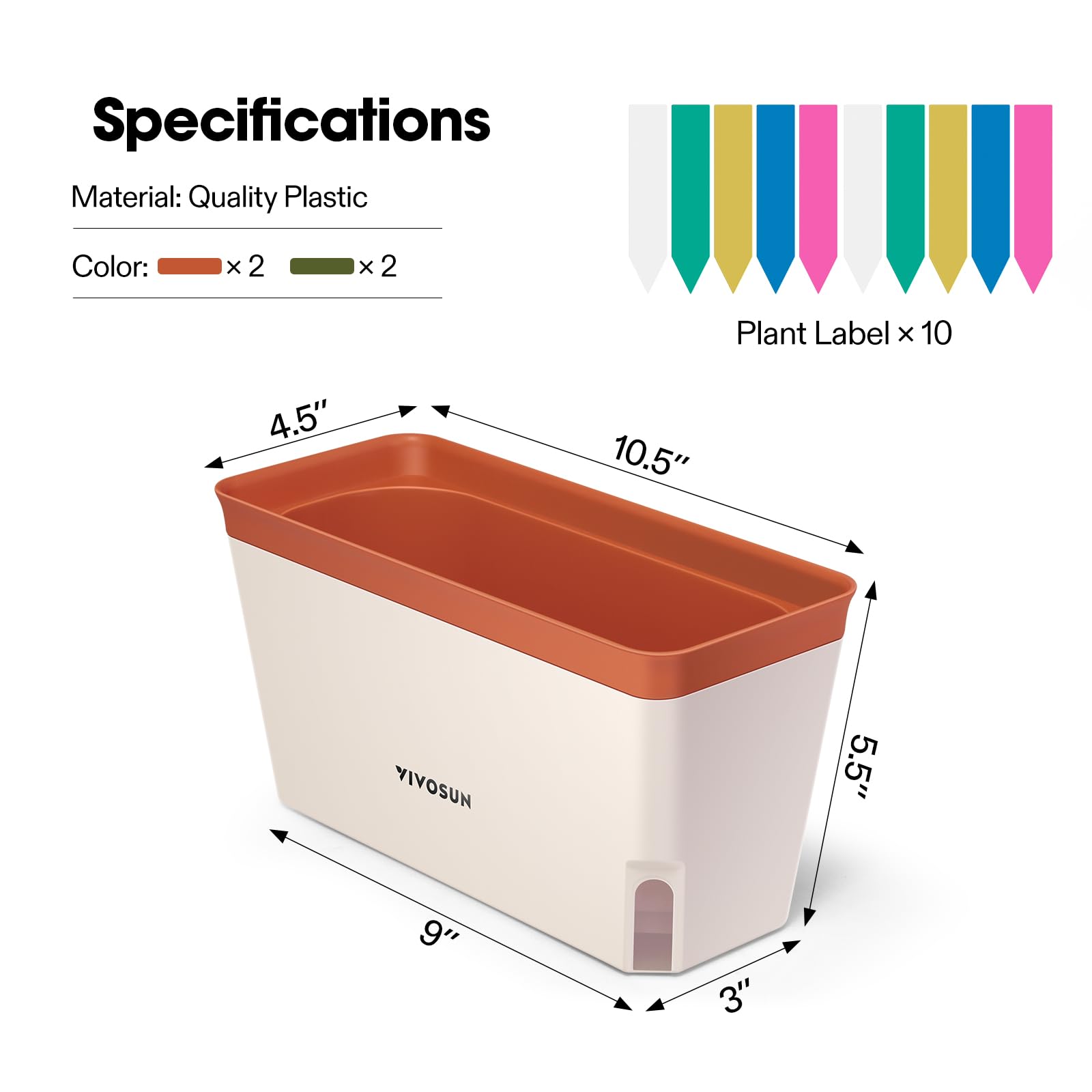 VIVOSUN planter held in hand to show compact 10.5-inch size and portability
