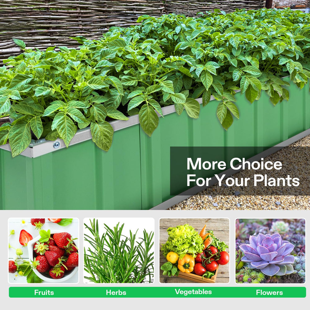 VIVOSUN raised bed next to patio chair showing scale and suitability for small outdoor spaces