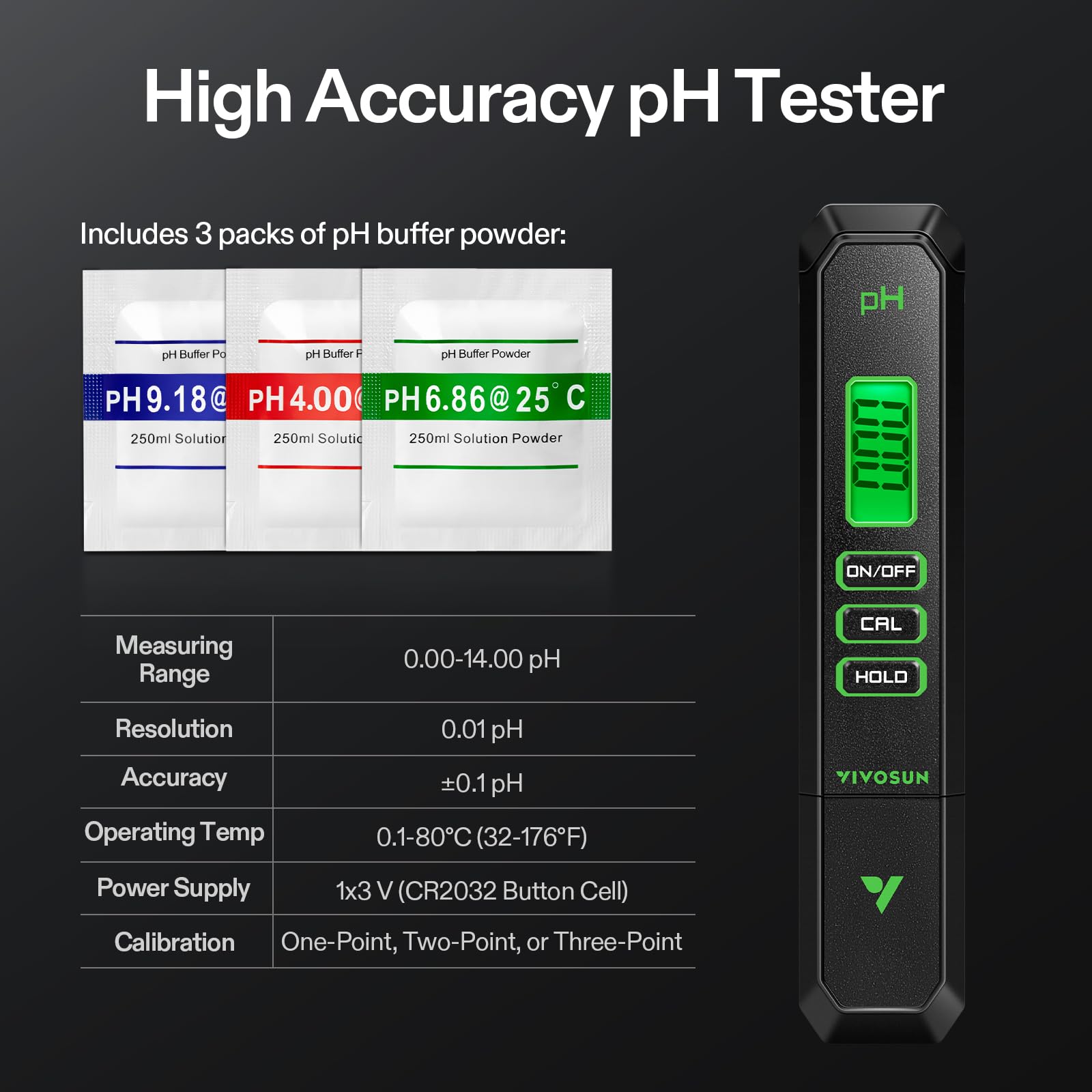 VIVOSUN soil tester full length probe showing compact design and portability