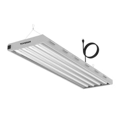 VIVOSUN front view of T5 fixture showing full 4-tube coverage and bright light