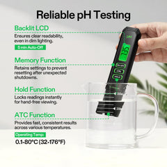 VIVOSUN TDS EC temperature meter display with backlight for easy readings