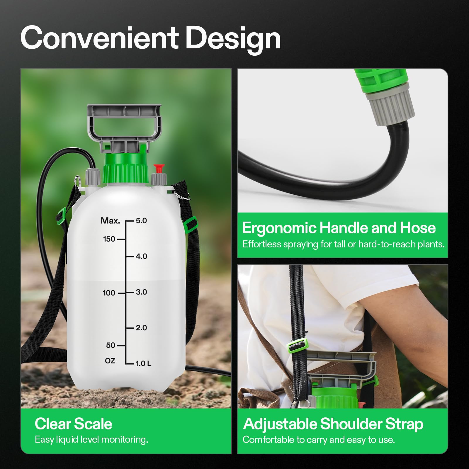 VIVOSUN three interchangeable nozzles displayed for varied spray patterns