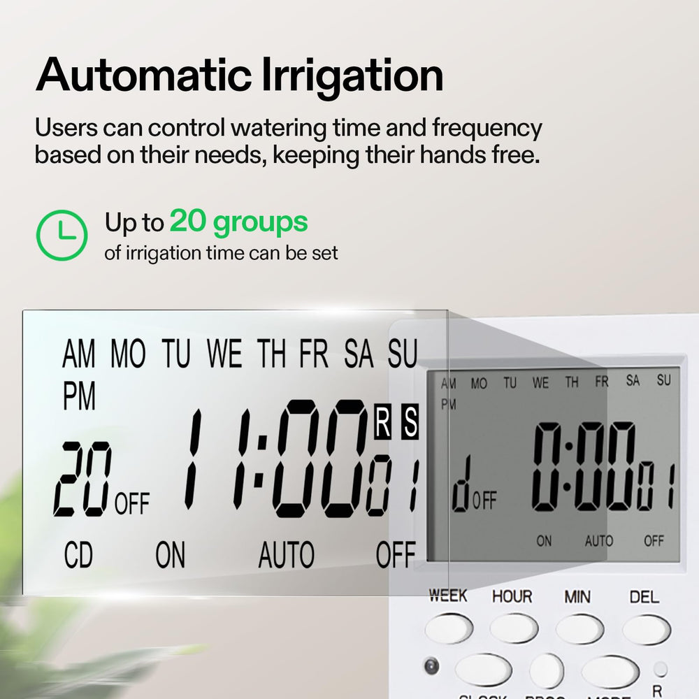 VIVOSUN digital timer and controls visible for scheduling precise irrigation benefit