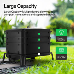 VIVOSUN ventilation slits close-up displaying improved aeration for healthier composting