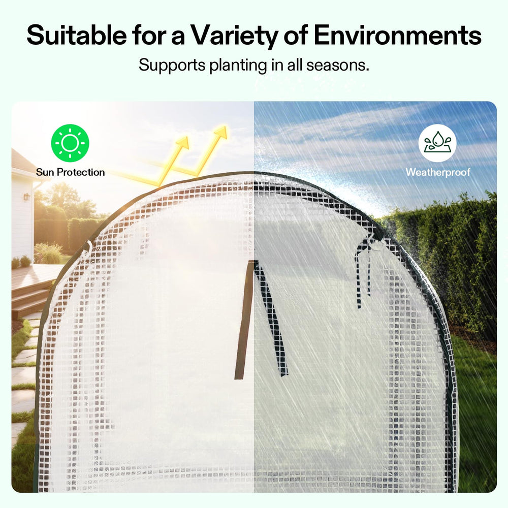 VIVOSUN detail of zippered roll-up door offering easy access and ventilation control