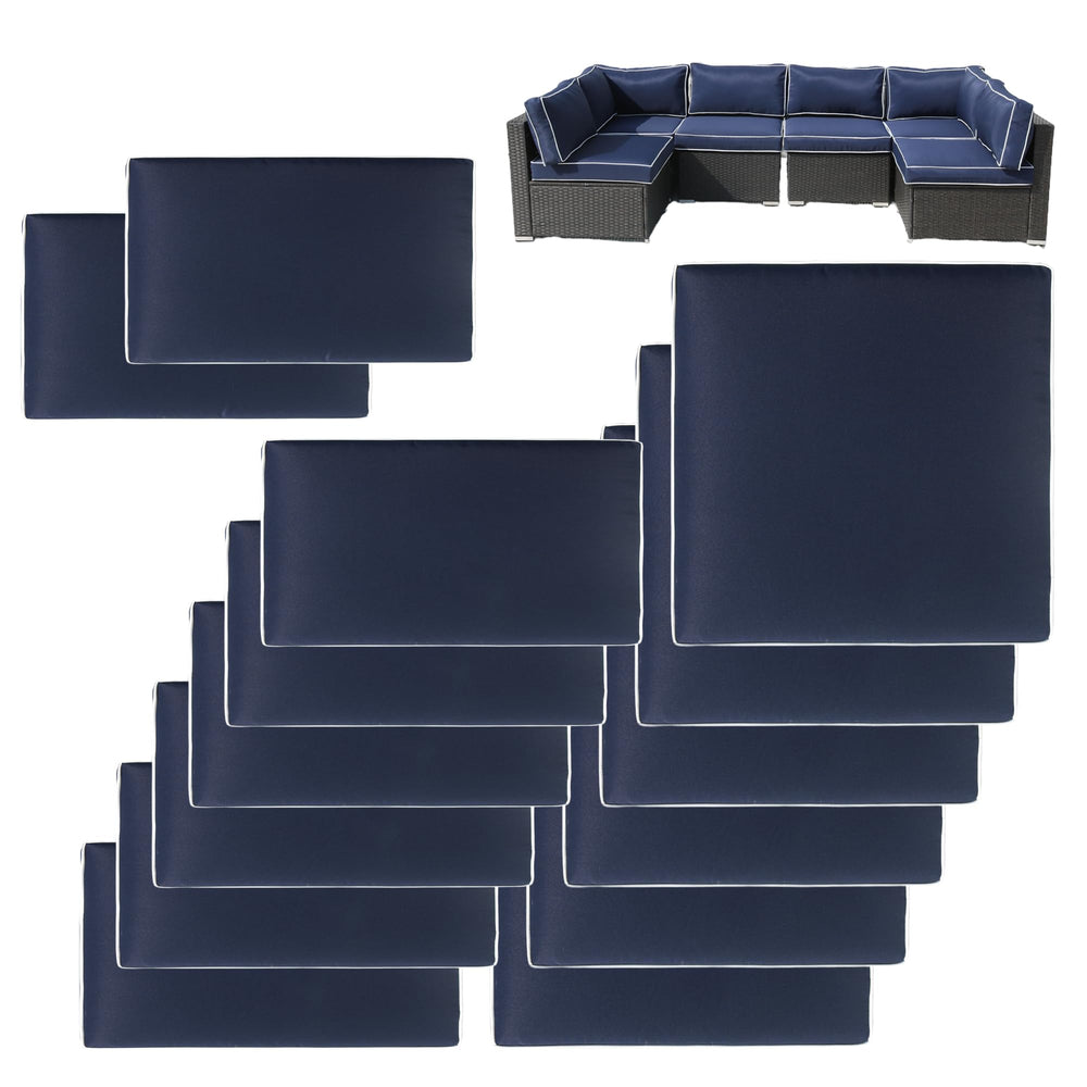 VIXLON front view of full 14-piece cover set protecting cushions