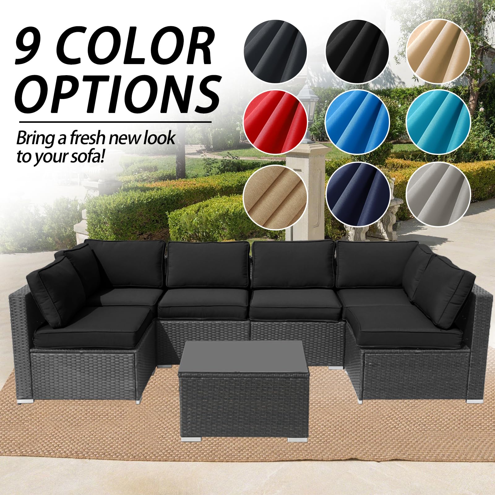 VIXLON lifestyle patio setting showing coordinated cushions and appeal