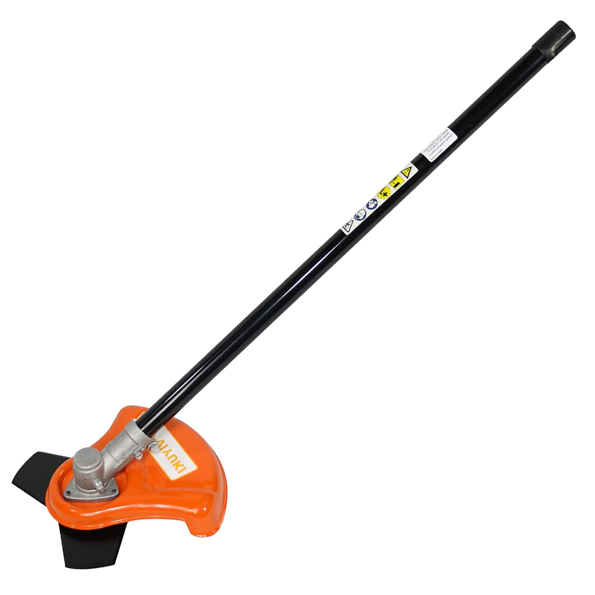 VIYUKI front view of brush cutter attachment showcasing compact design and durability