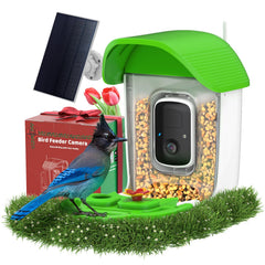 VIZIUUY front view feeder showing camera and perches, attracts more birds