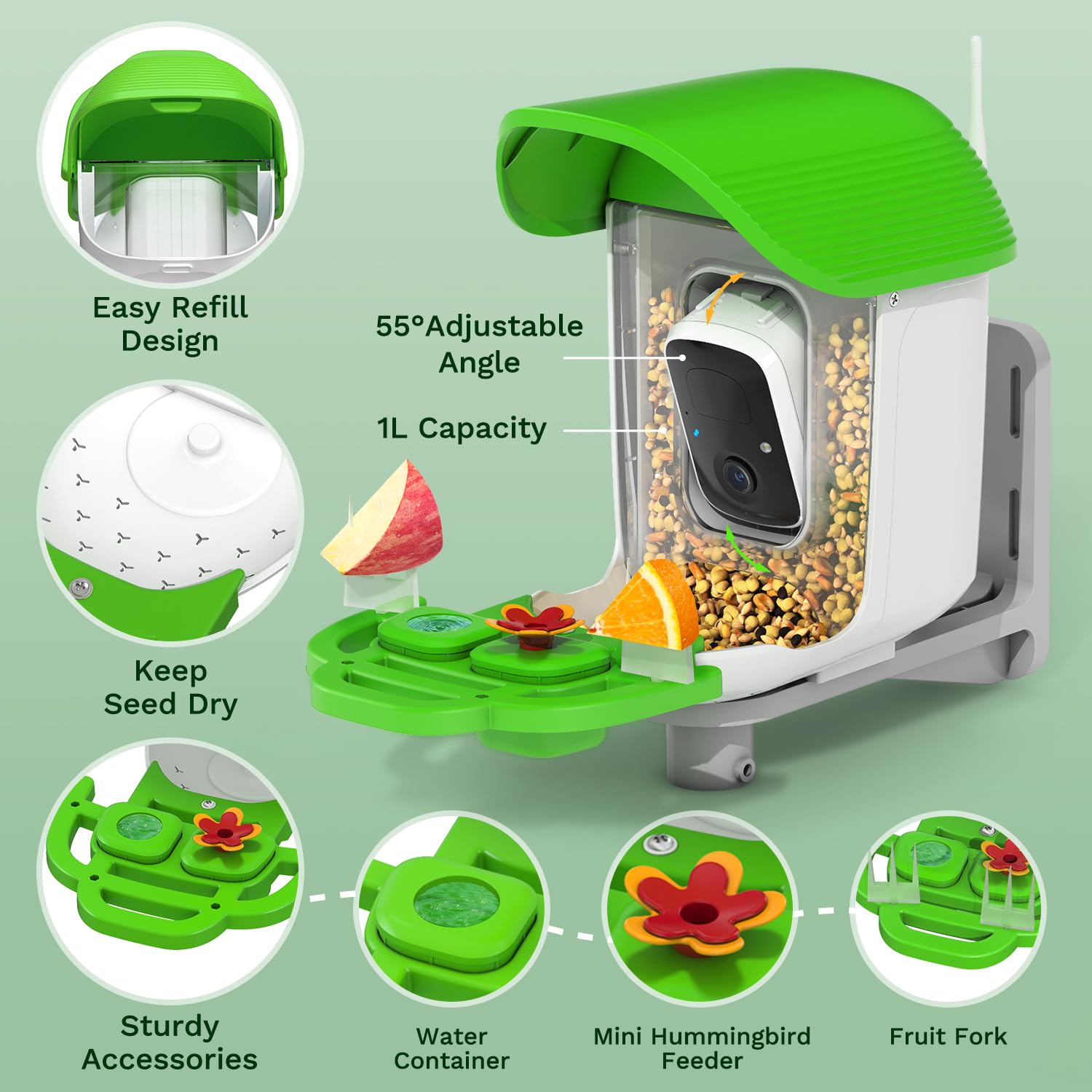 VIZIUUY fruit holder and jelly cup presenting varied food to attract species
