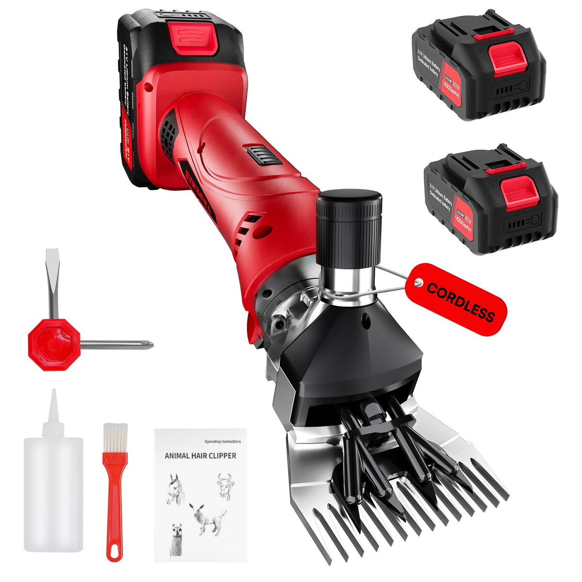 Vkdemer front view of cordless shears showing robust build and portability benefit