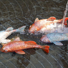 VKEVOC close-up of hand-painted koi scales, shows realistic color detail