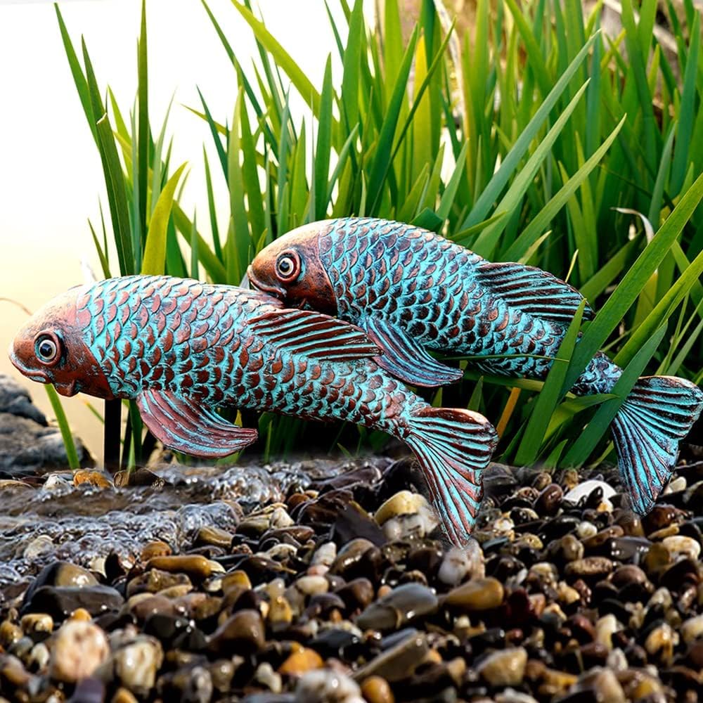 VKEVOC front view of koi pair showing elegant antique finish and instant curb appeal