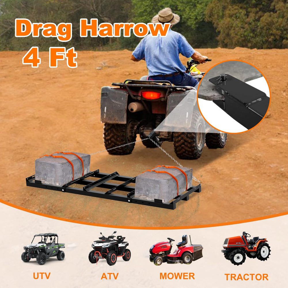 Vlaeng attached to ATV demonstrating easy hookup and efficient grading