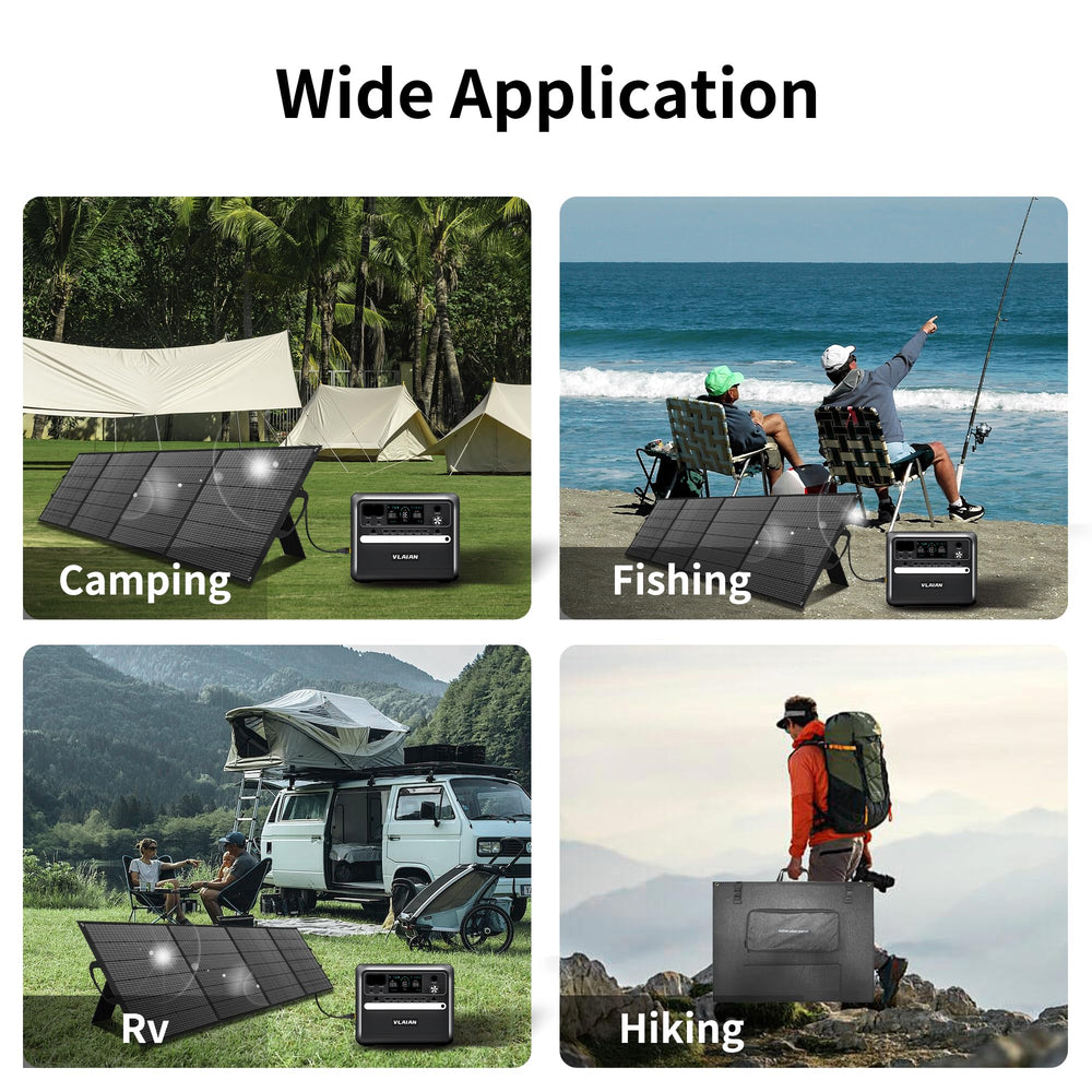 VLAIAN panel beside backpack for scale showing lightweight foldable design advantage