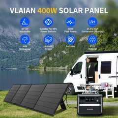 VLAIAN unfolded 400W panel top view capturing large surface area for high energy yield