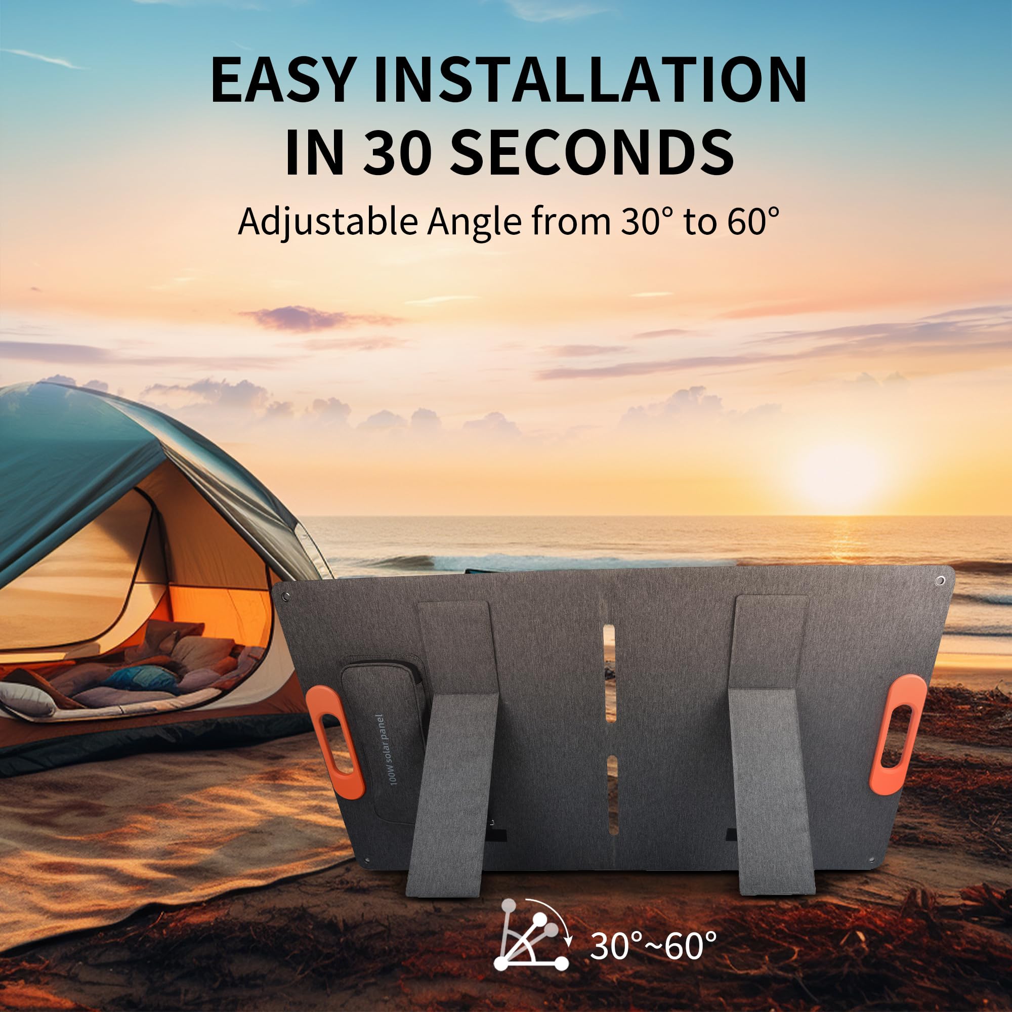 VLAIAN panel charging a power station at a campsite for reliable power