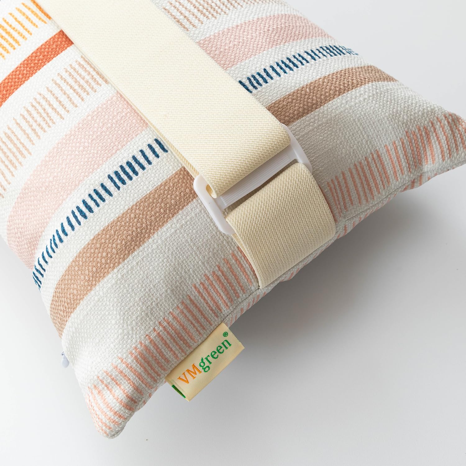 vmgreen pillow on Adirondack chair offering comfortable neck support outdoors