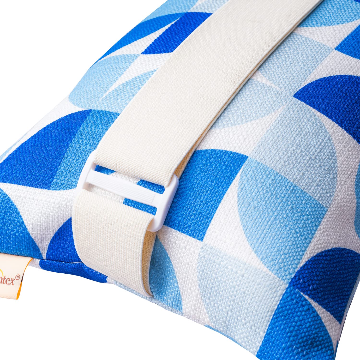 vmgreen pillow next to ruler showing 11 by 16 inches for size clarity and travel convenience