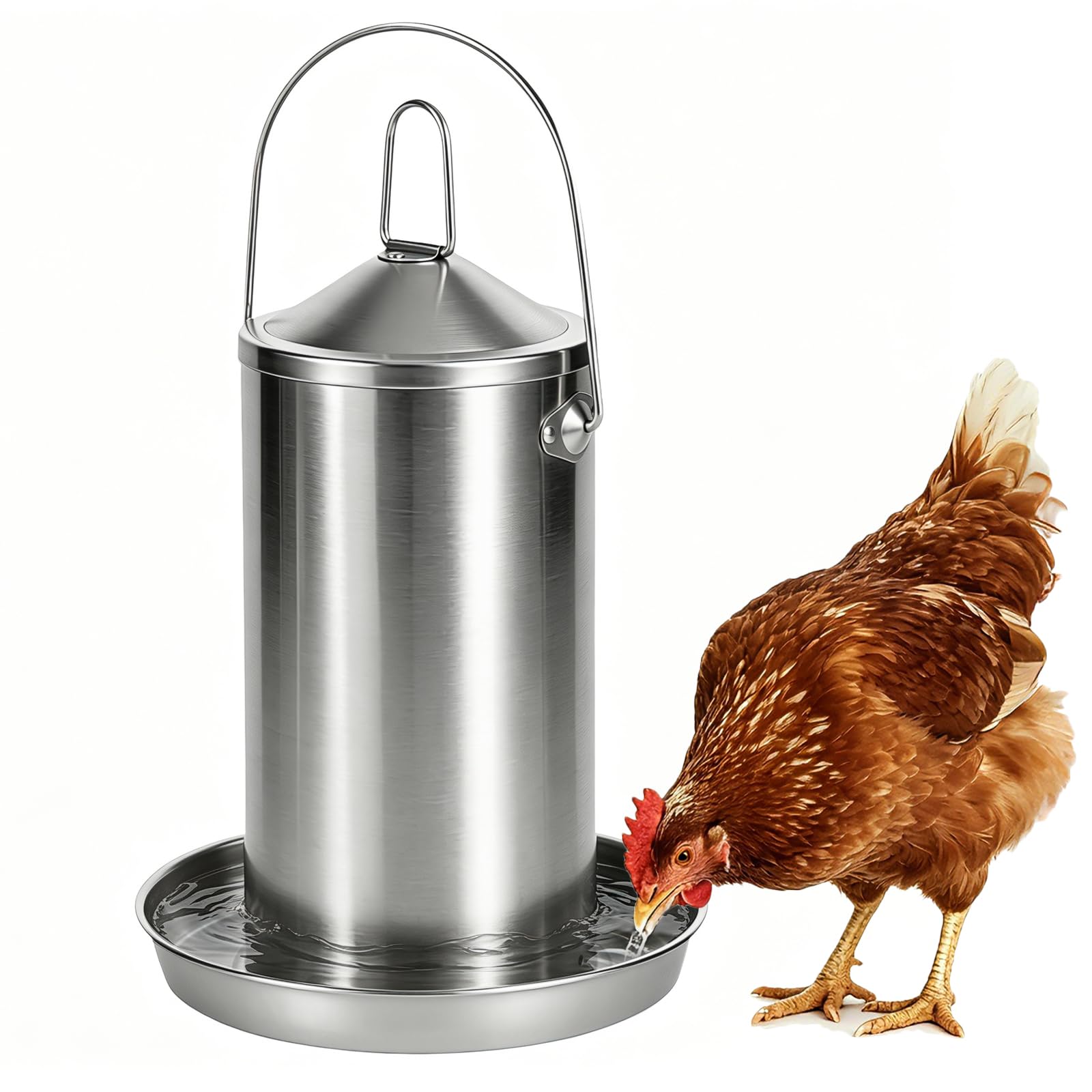 VNHHPCN front view of stainless steel waterer showing durable construction and continuous supply