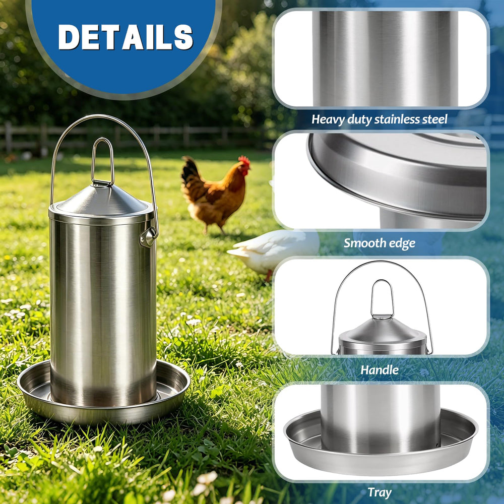 VNHHPCN waterer near dogs and rabbits illustrating versatile multi-animal compatibility