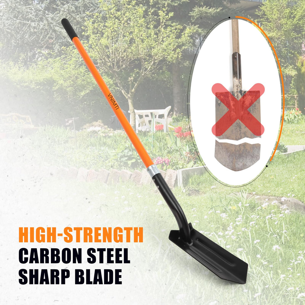 VNIMTI close-up of 4-inch V-blade showing precise trench cutting benefit