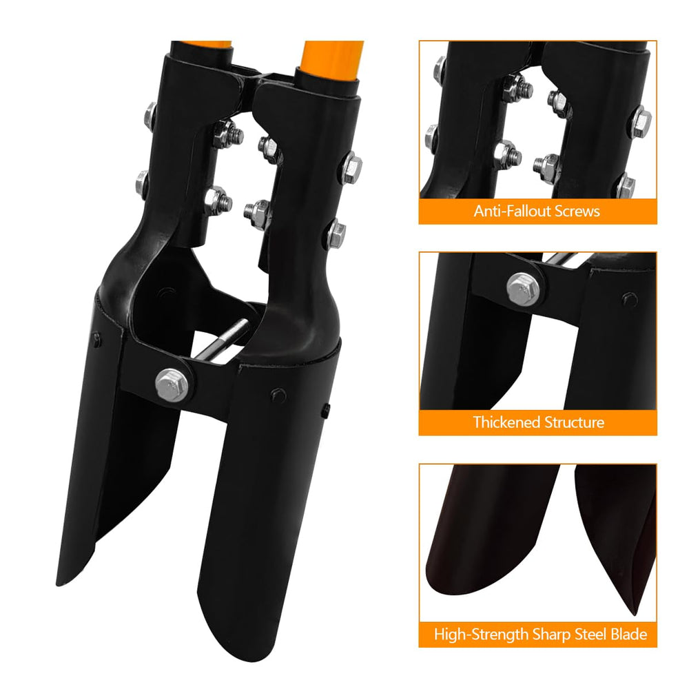 VNIMTI fiberglass handle detail showing thick shaft for durable light weight