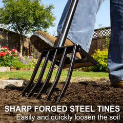 VNIMTI forged steel tines close-up demonstrating sharp tips for penetrating soil