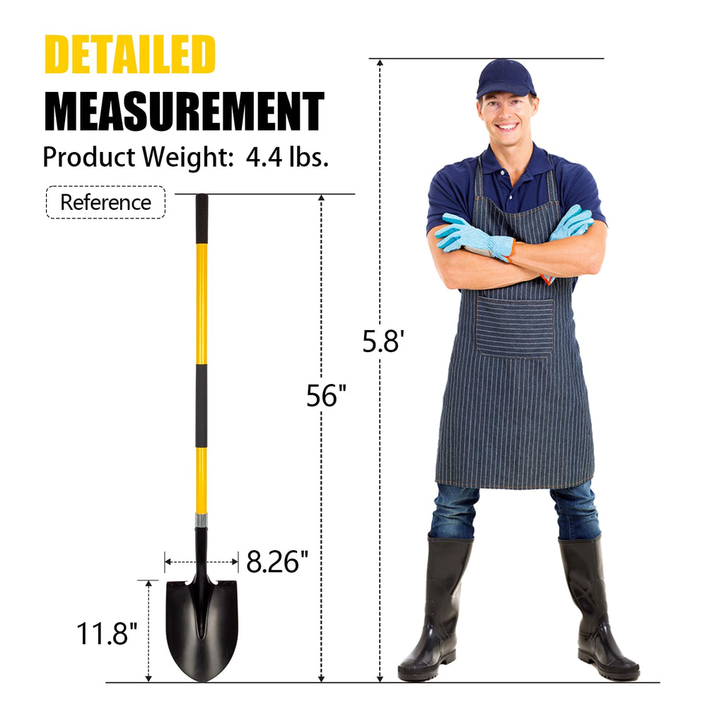 VNIMTI shovel in garden digging action demonstrating efficient soil removal and comfort