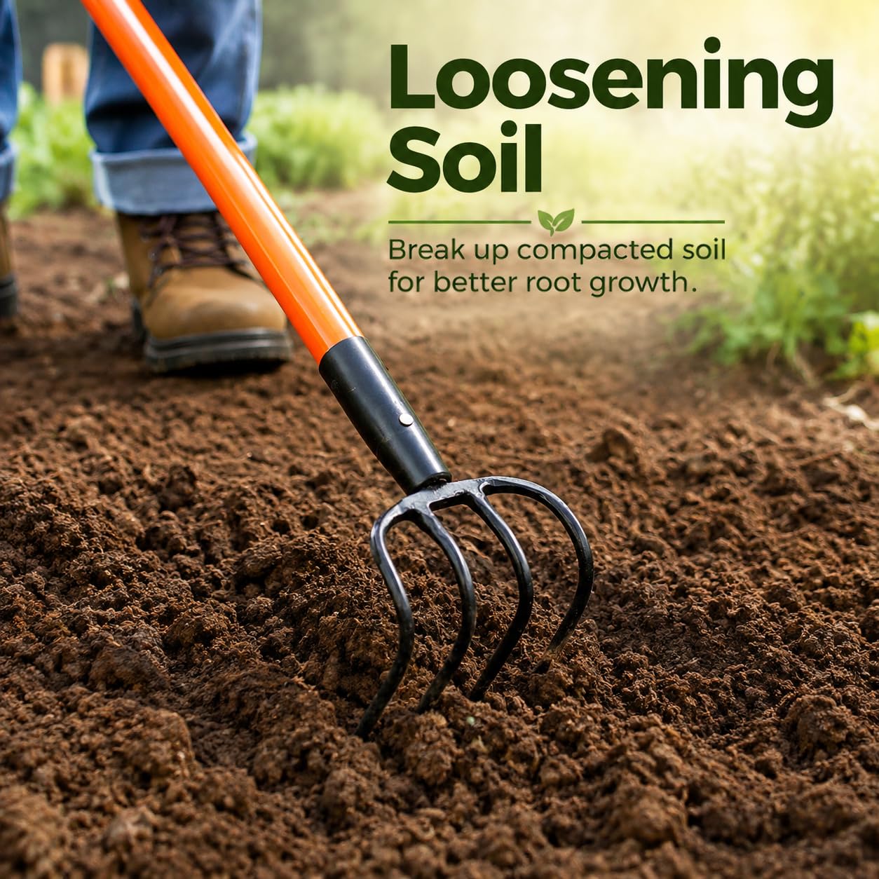 VNIMTI cultivator in garden during tilling to speed soil prep benefit