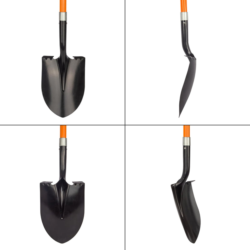 VNIMTI shovel leaning in garden scene showing ready-to-use landscaping benefit