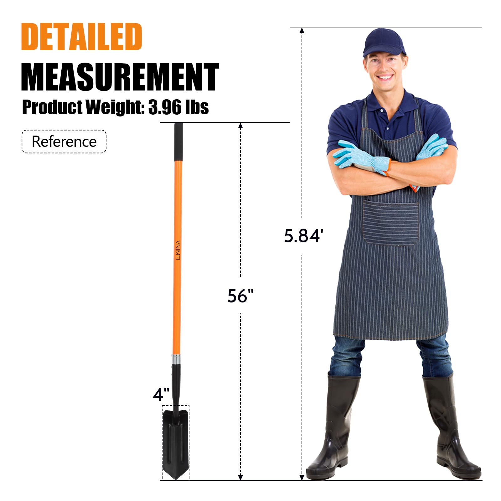 VNIMTI shovel placed in garden with plants showing professional gardening result