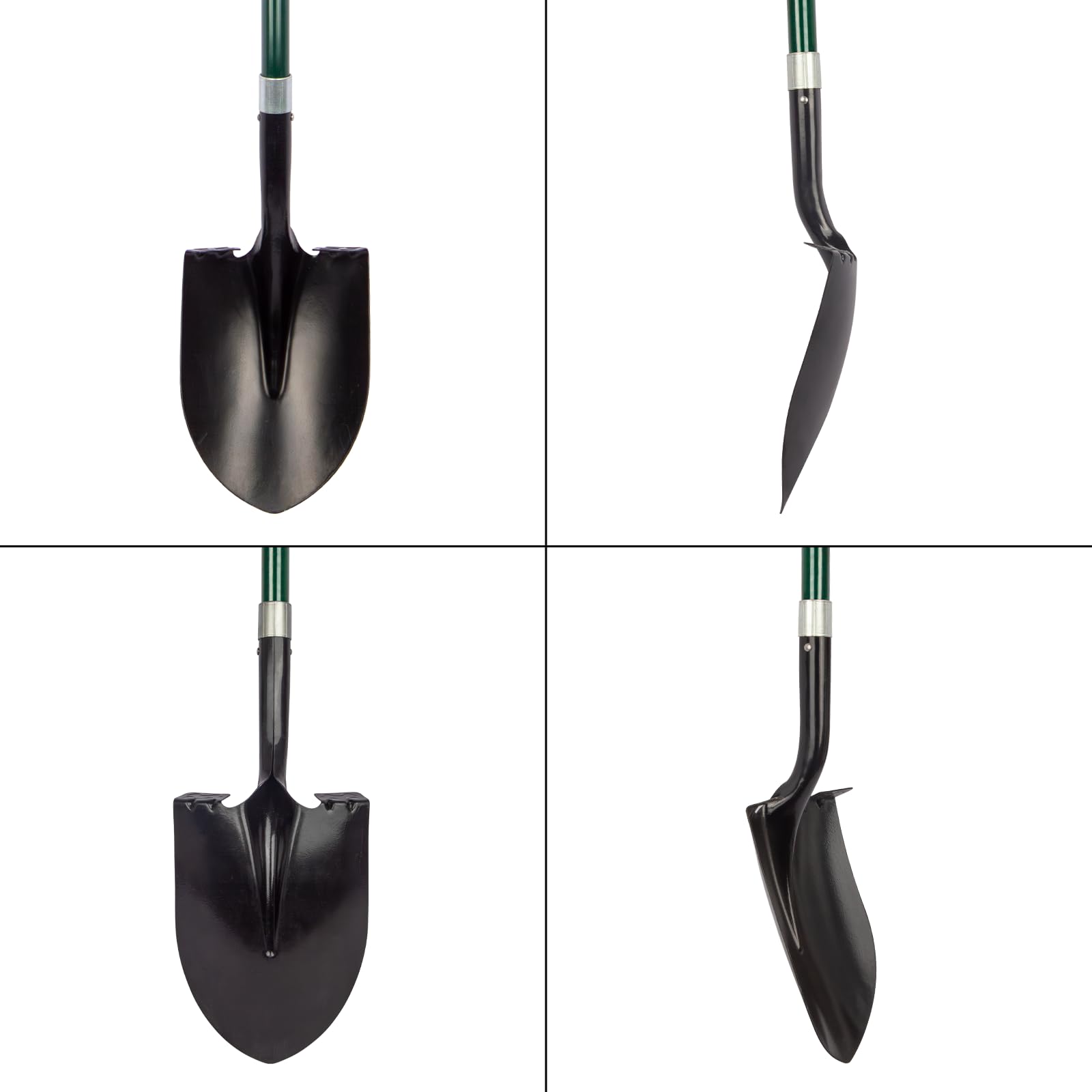 VNIMTI shovel on garden bed in lifestyle scene illustrating practical use