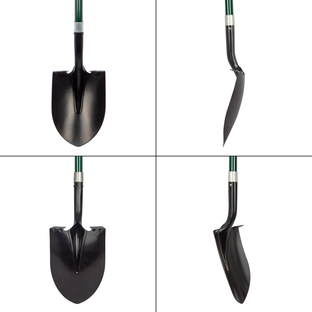 VNIMTI shovel on garden bed in lifestyle scene illustrating practical use