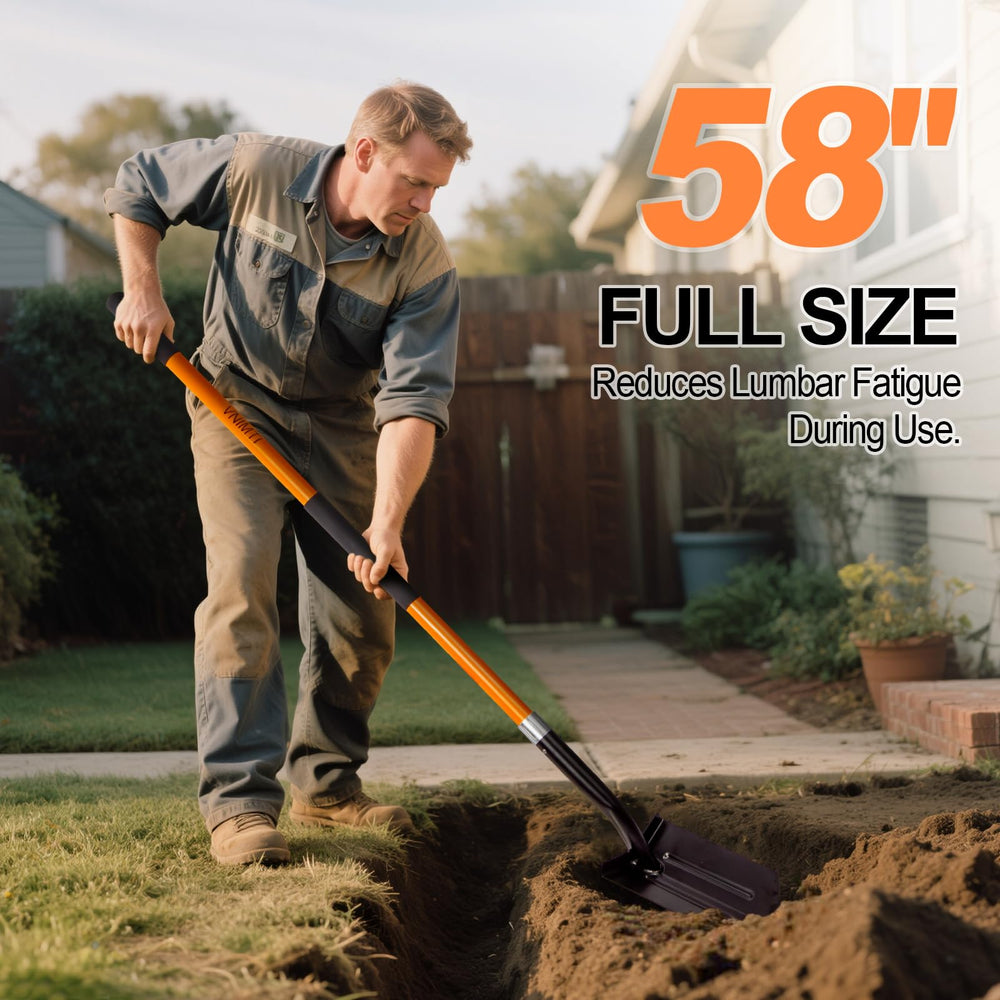 VNIMTI size comparison with person illustrating 58-inch reach and reduced bending