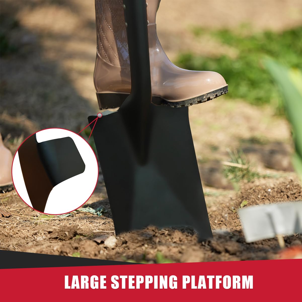 VNIMTI shovel in use digging soil illustrating efficient penetration and control