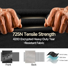 VniYors close-up of 420D fabric texture highlighting durable tear resistance