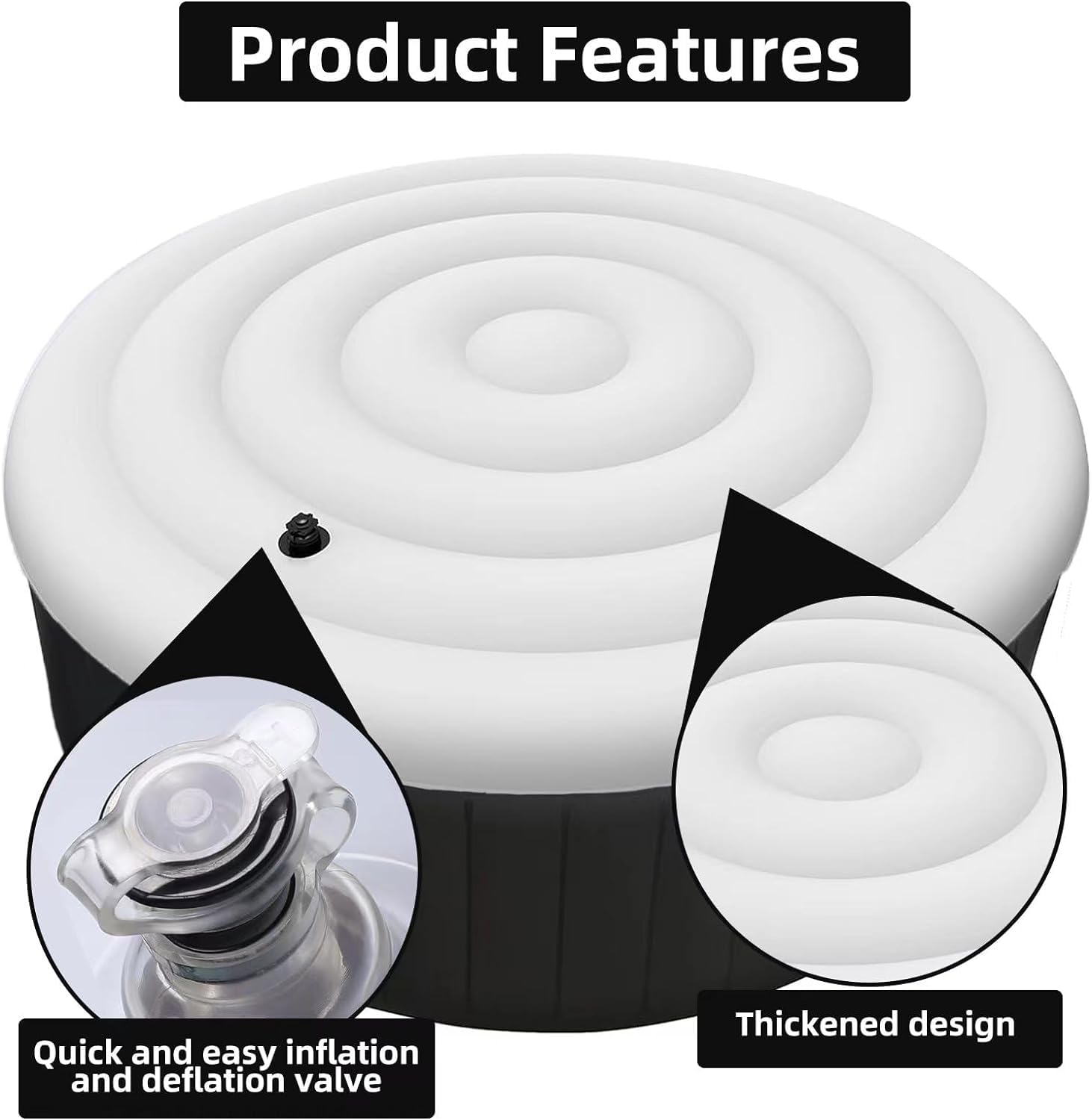VniYors cover fitted on an outdoor spa demonstrating heat retention benefits