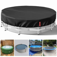 VniYors front view showing full 12 ft round cover protecting pool