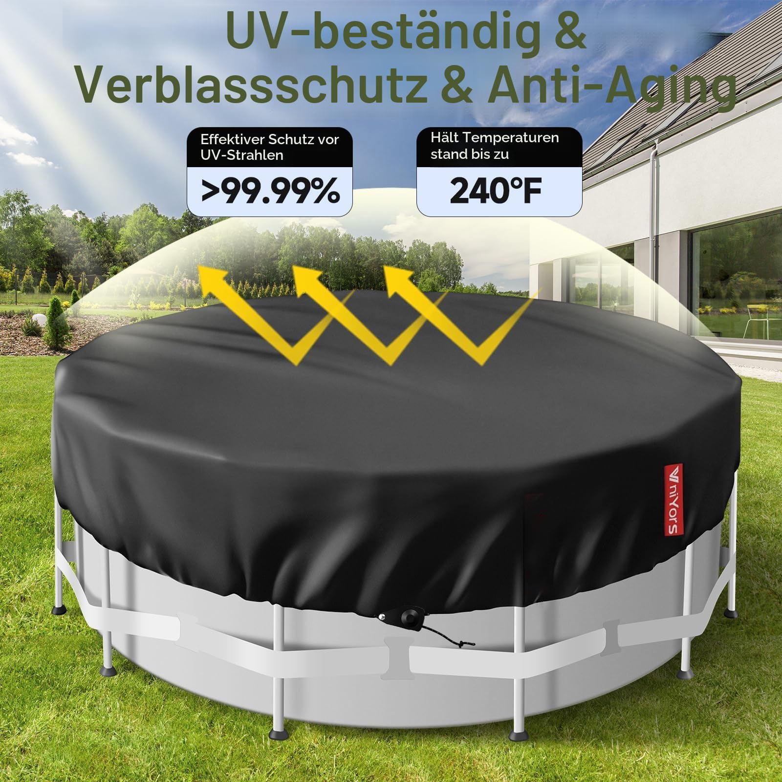 VniYors Velcro rolls attached to pool frame for added anchoring strength