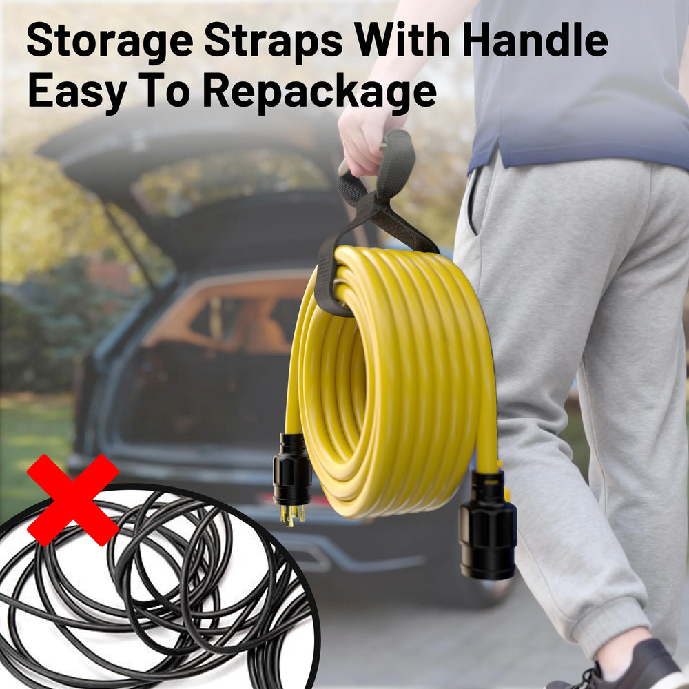 Vockjour cable organizer with neatly wound cord for tangle-free transport