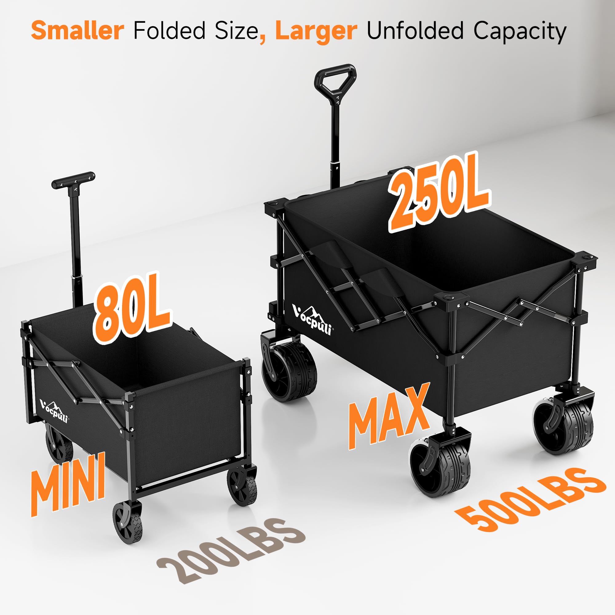 Vocpuli wagon folded compact in car trunk for easy transport and storage