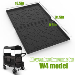 Vodolo mat size shown on stroller to demonstrate scale and fit