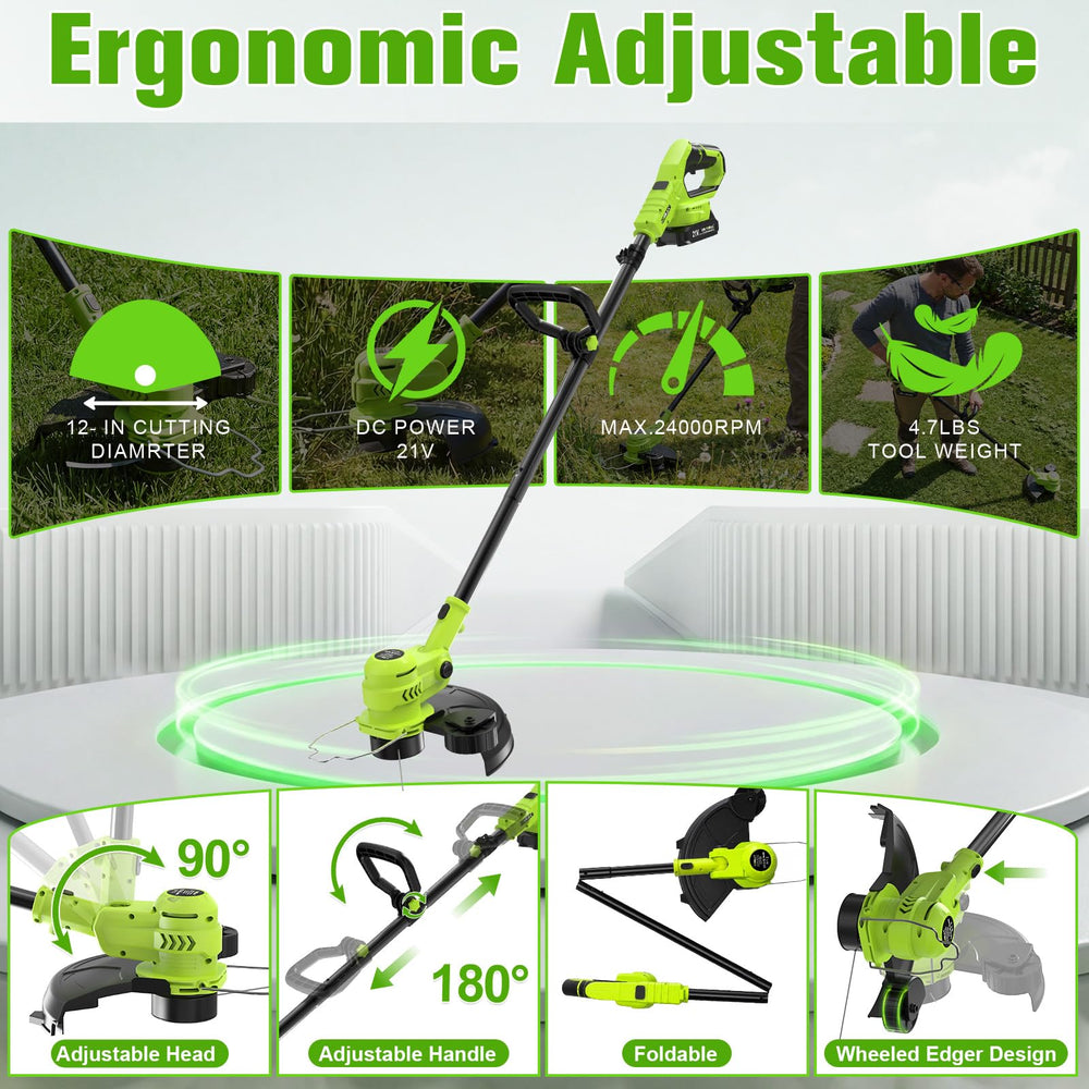 VOERJIA folded trimmer compact for storage saving garage space and reducing clutter